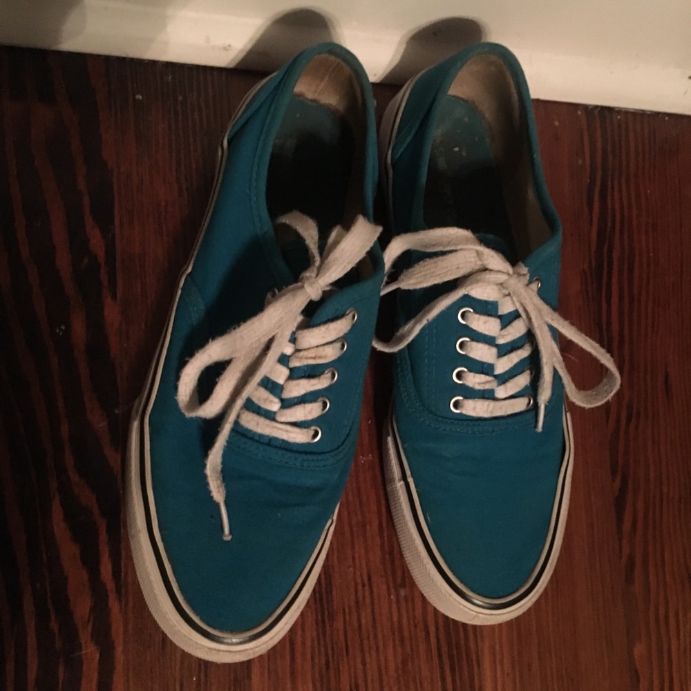Teal Vans Style Sneakers - Picture 3 of 4